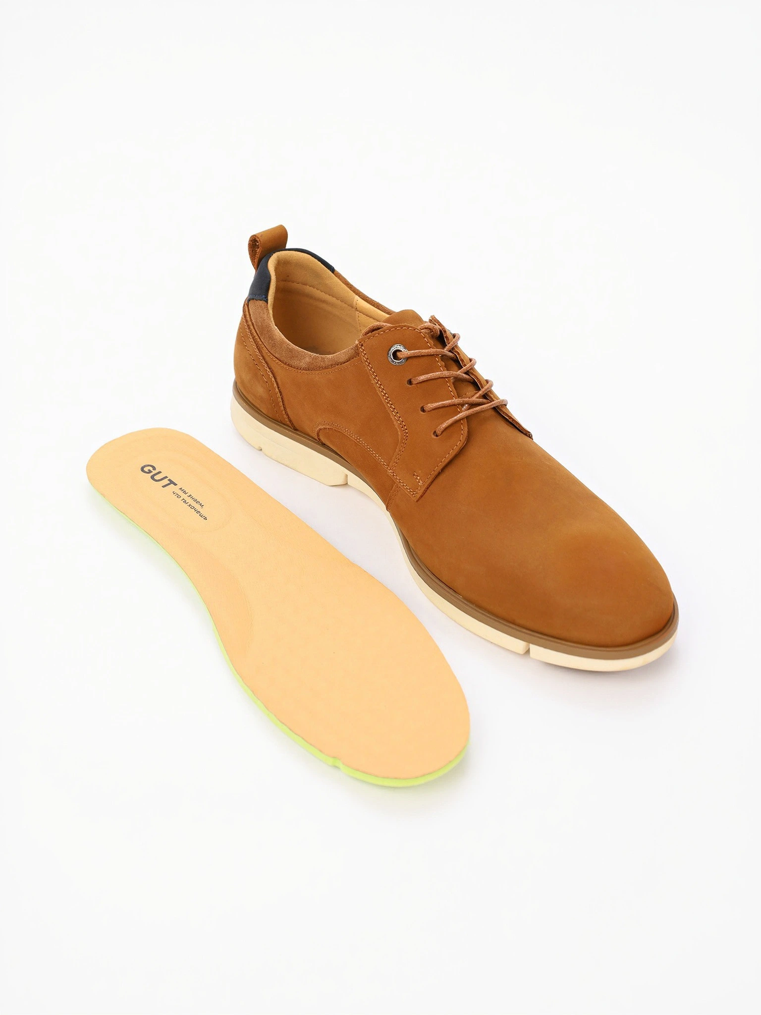 Туфли-дерби коричневого цвета со шнуровкой